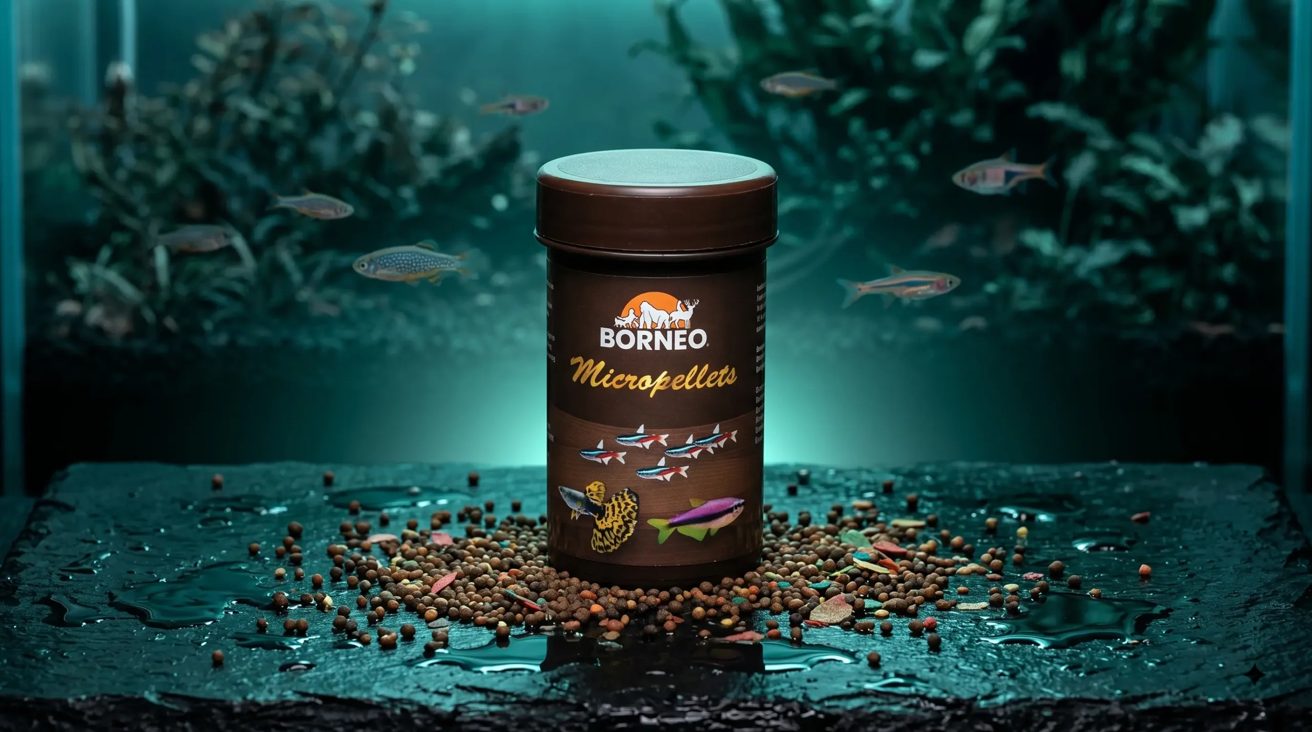 Borneo Micropellets nano fish food 45g container